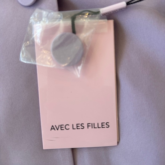 NWT Avec Les Filles Double-Breasted Blazer in Lilac - Picture 10 of 11